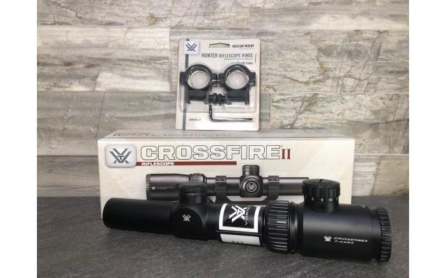 New Vortex Optics Crossfire 2 1-4x24 Scope & Vortex Hunter 30mm Scope Rings