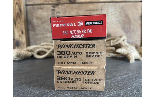 150rds .380ACP Federal / Winchester Ammo 95gr