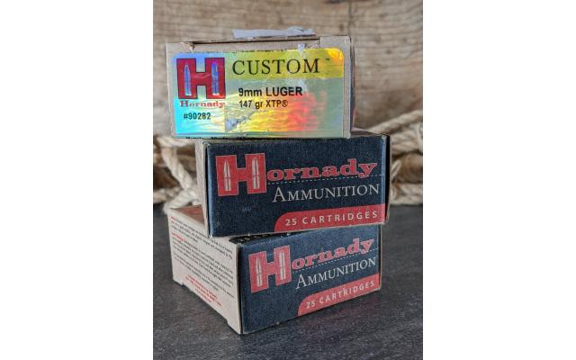 75 Rounds of Hornady Custom 9mm HP Ammo