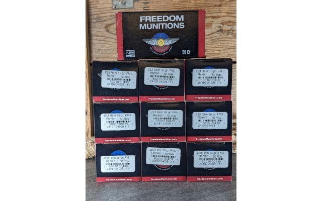 500 Rounds of Freedom Munitions 55Gr .223Remington Ammo