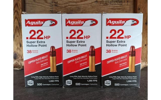 1,500 Rounds of Aguila 38Gr. HP .22LR Ammo
