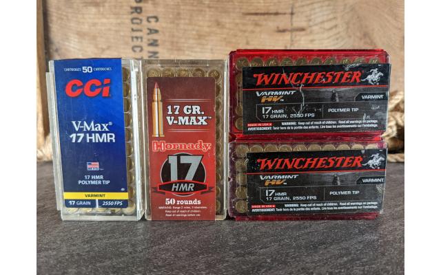 200 Rounds of CCI, Winchester, and Hornady .17HMR Ammunition