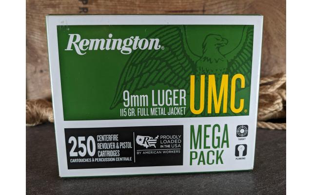250 Round Mega Pack of Remington 115Gr UMC 9mm Target Ammo