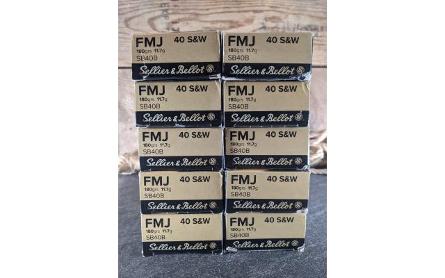500 Rounds of Sellier & Bellot 180Gr .40S&W Target Ammo