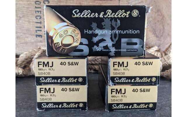 250 Rounds of Sellier & Bellot 180Gr .40S&W Target Ammo