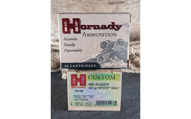 40 Rounds of Hornady Custom 325Gr 480Ruger Ammo
