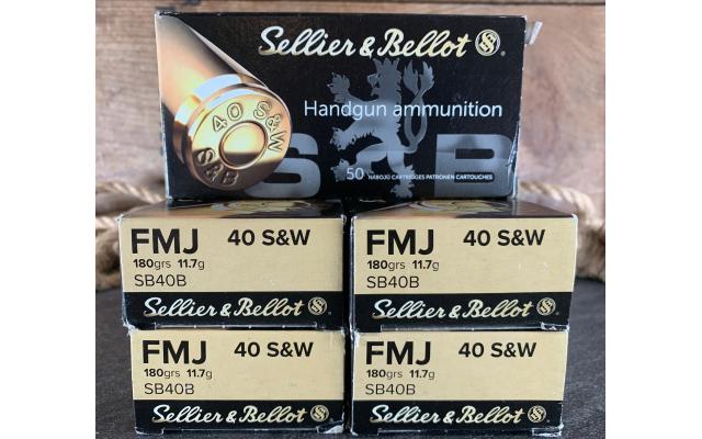 250 Rounds of Sellier & Bellot .40S&W Target Ammunition