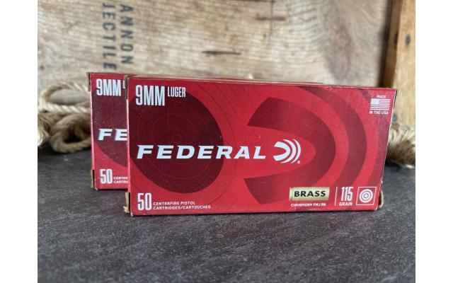 100 Rounds Federal 115gr 9mm