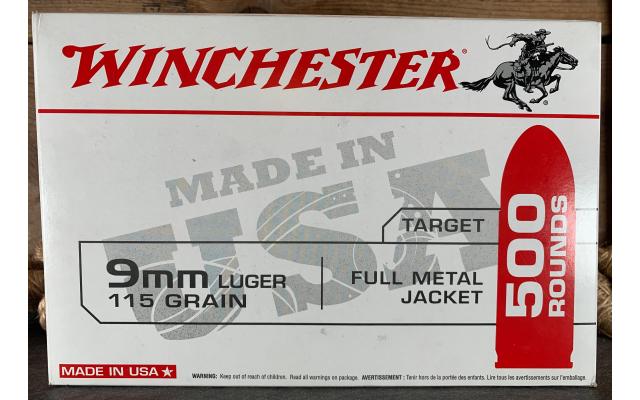 500 Rounds of Winchester 9mm Target Ammunition