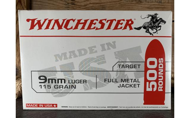 500 Rounds of Winchester 9mm Target Ammunition