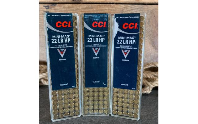 300 Rounds of CCI Mini-Mag .22lr Hollow Points