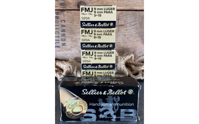 300 Rounds of Sellier & Bellot 9mm Target Ammunition