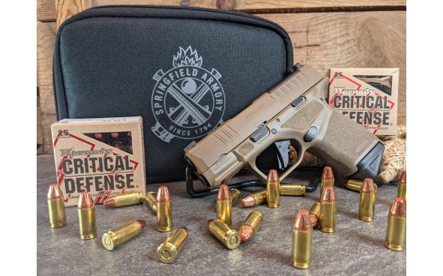 New Springfield Hellcat OSP 9mm FDE W/ 50Rds Hornady Critical Defense Ammo