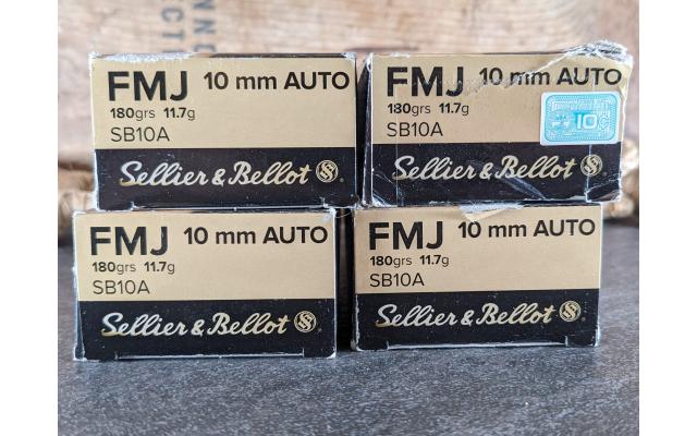 200 Rounds of Sellier & Bellot 180Gr 10mm Target Ammo