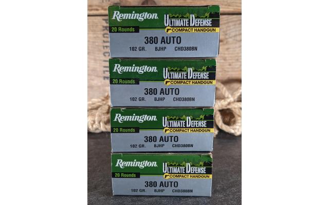 80 Rounds of Remington Ultimate Defense .380ACP Ammunition