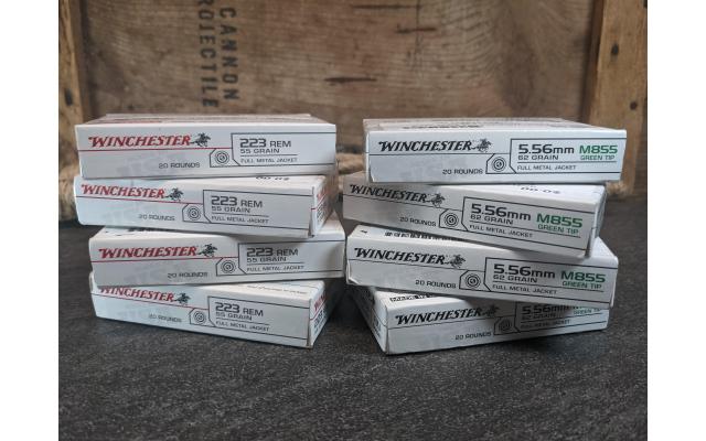 160 Total Rounds of Winchester .223Remington & 5.56NATO Ammunition
