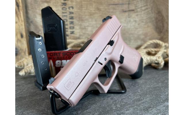 Glock 43 3.25" 9mm, Rose Gold w/ 20rd Defense Ammunition - NEW!