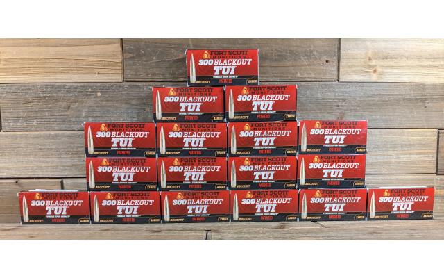 340 Rounds of Fort Scott .300Blackout 115Grain TUI Ammunition