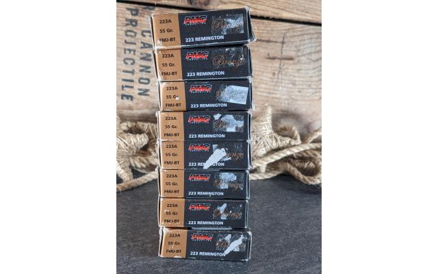 160 Rounds of PMC Bronze 55Gr FMJ-BT .223Remington Ammo