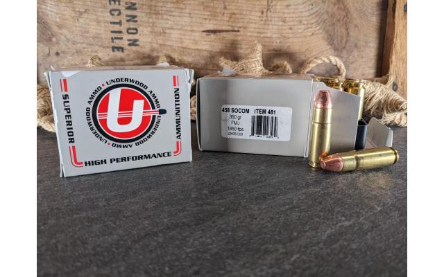 40 Rounds of Underwood 350Gr 458Socom FMJ Ammo
