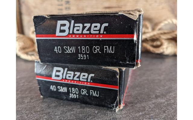100 Rounds of Blazer 180Grain .40S&W FMJ Ammo