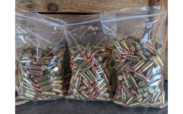 560 Rounds of Loose Brass Cased 9mm Target Ammo