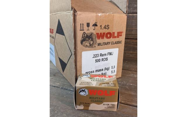 500 Rounds of Wolf Steel Cased .223Remington Ammo