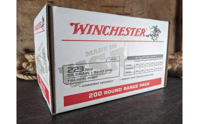 200 Rounds of Winchester 223Remington 55Gr FMJ Ammo