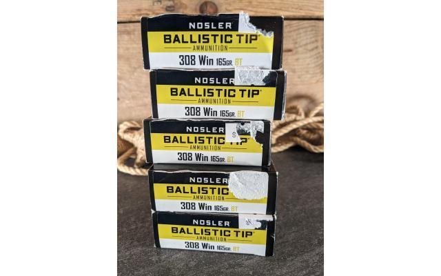 100 Rounds of Nosler 165Gr .308Winchester Ammo