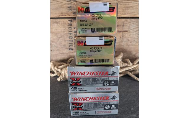 140 Rounds of .45Colt Ammunition Hornady Defense & Winchester Target