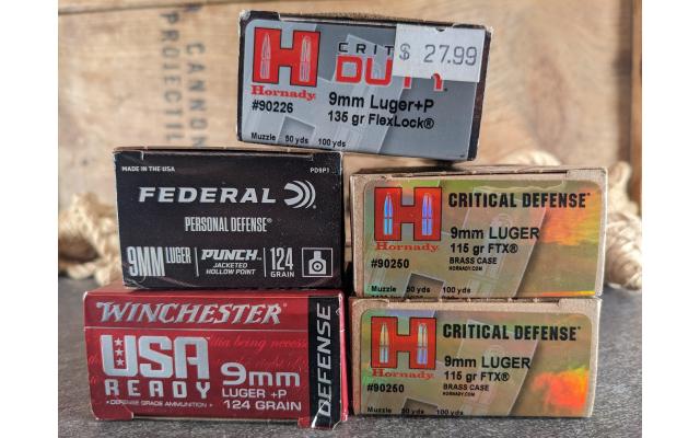 115 Round Sample of 9mm Defense Ammunition