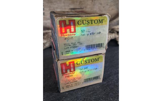 40 Rounds of Hornady Custom 300Gr 50AE Ammo