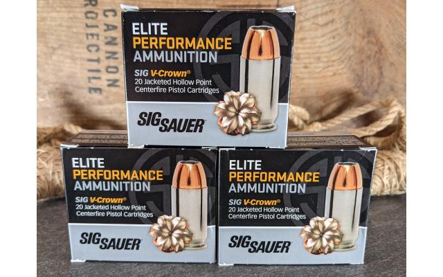 60 Rounds of Sig Sauer V-Crown 230Gr .45ACP Defense Ammo