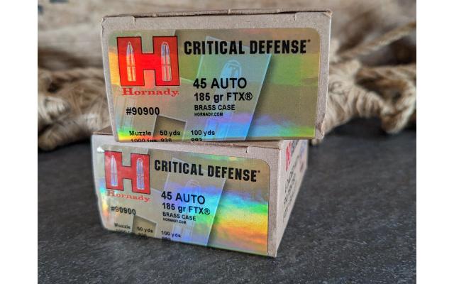 40 Rounds of Hornady 185Gr Critical Defense .45ACP Ammo