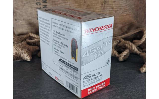 200 Rounds of Winchester 230Gr .45ACP FMJ Ammo