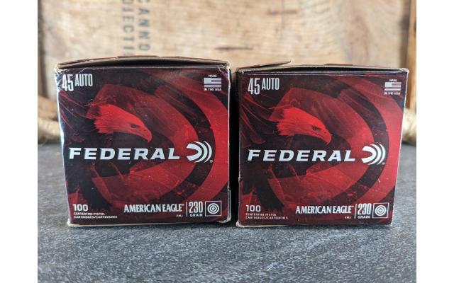 200 Rounds of Federal 230Grain .45ACP Target Ammo