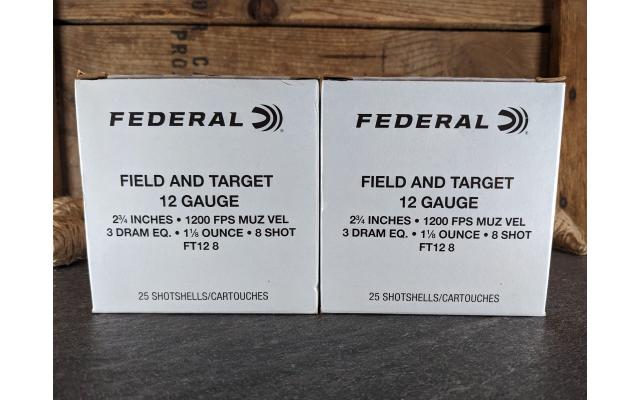 50 Rounds of Federal 2-3/4" Number8 Shot 12Gauge Ammo