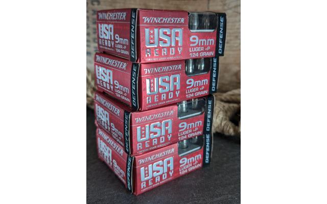 80 Rounds of 124Gr Winchester USA Ready Defense 9mm Ammo