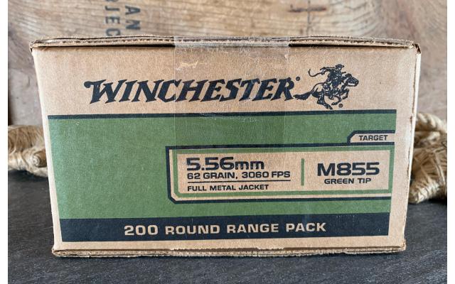 200 Rounds of Winchester 5.56NATO 62Gr Green Tip FMJ