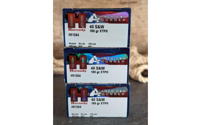 60 Rounds of Hornady American Gunner .40S&W HP Ammo
