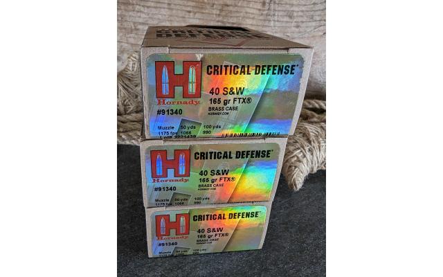 60 Rounds of Hornady Critical Defense .40S&W HP Ammo