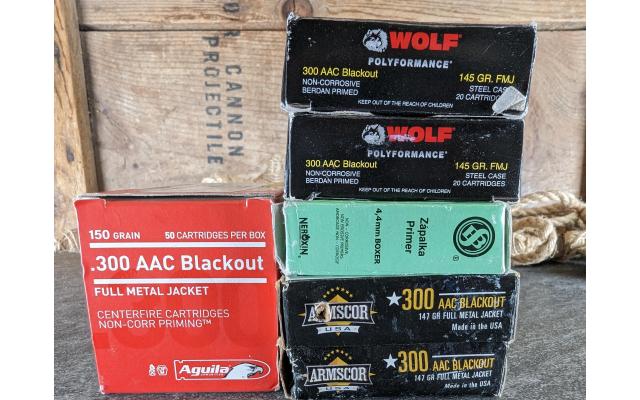 150 Rounds of 300Blackout Steel & Brass Cased Ammo