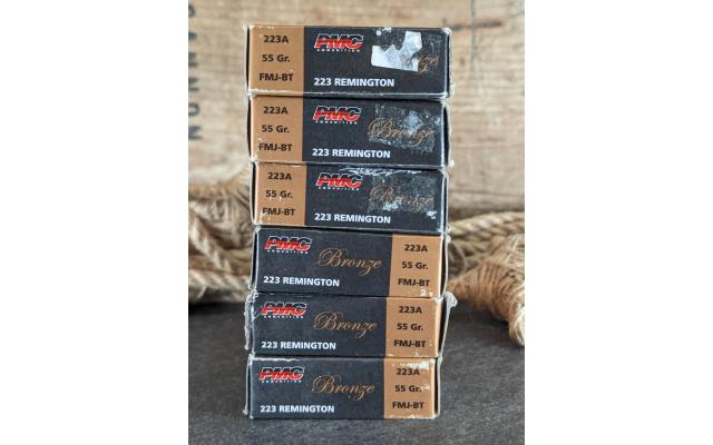 120 Rounds of PMC Bronze 55Gr .223Remington Ammo