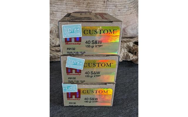 60 Rounds of Hornady Custom 155Gr XTP .40S&W Ammo