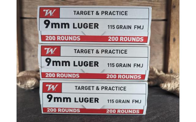 600 Rounds of Winchester 115Gr 9mm Target Ammo