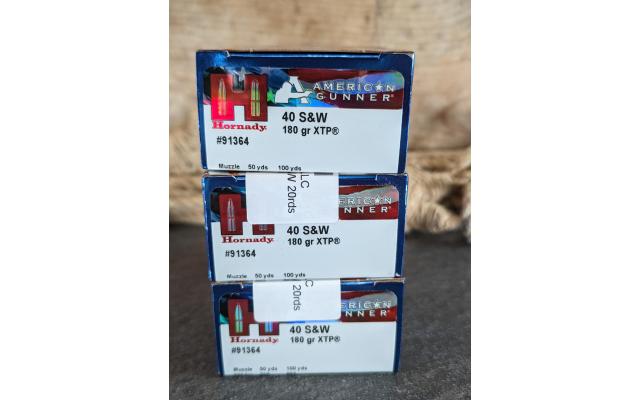 60 Rounds of Hornady American Gunner .40S&W