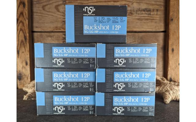 70 Rounds of Nobel Sport 00Buck 12Gauge Ammo