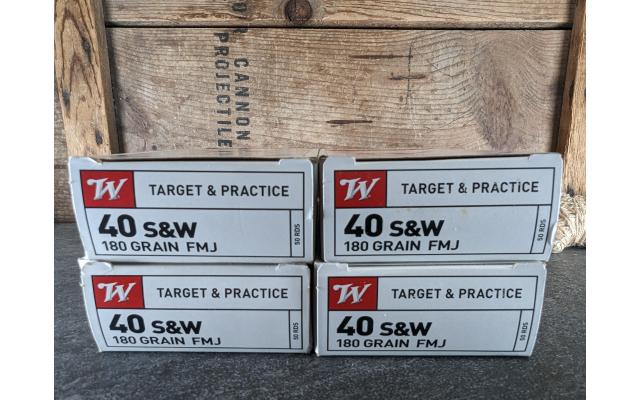 200 Rounds of Winchester 180Grain .40S&W FMJ Ammo