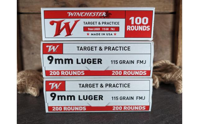 500 Rounds of Winchester 115Gr FMJ 9mm Ammo