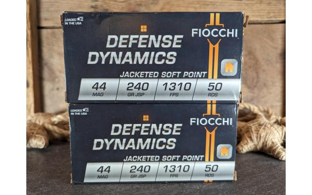 100 Rounds of Fiocchi Defense Dynamics .44Magnum Ammo